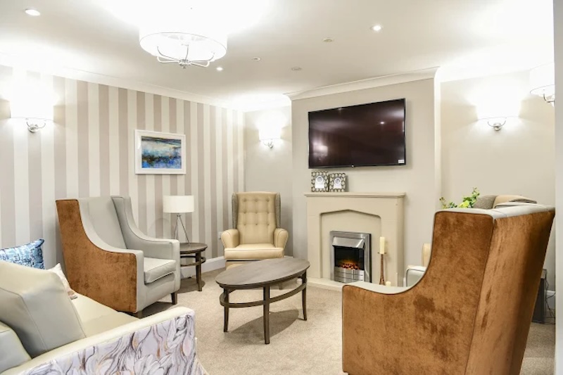 one of our lounges with cream sofas